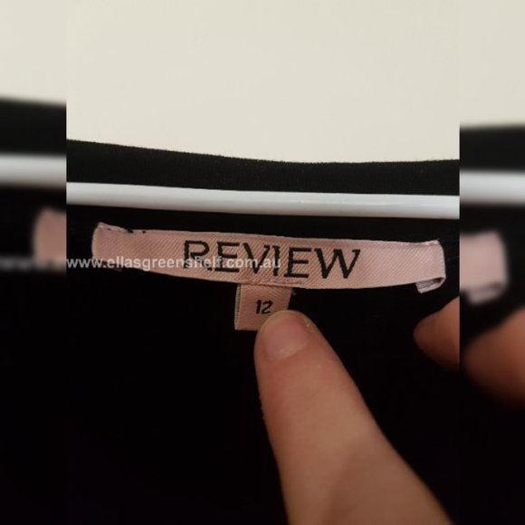 Review size 12 Black Long Sleeve Wrap Dress - Picture 2 of 7